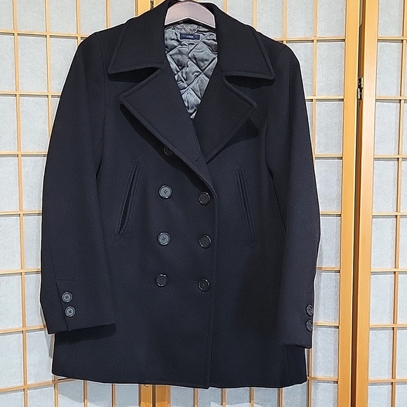 J. Crew Jackets & Blazers - J. Crew black double breasted wool and thinsulate peacoat